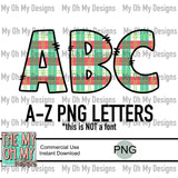 Alpha set, Christmas Plaid - PNG Files