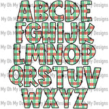 Alpha set, Christmas Plaid - PNG Files
