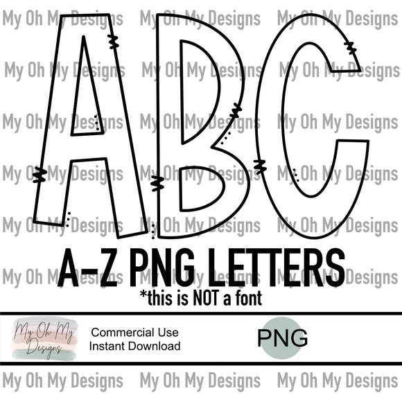 Alphabet Set, Blank Letters - PNG File – Kay Michelle Art