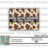 Highland cows, floral - Small Business Package Insert - JPG File