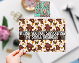 Highland cows, floral - Small Business Package Insert - JPG File