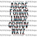 Alphabet Set, 4th of July stripes, leopard print, Military - PNG File